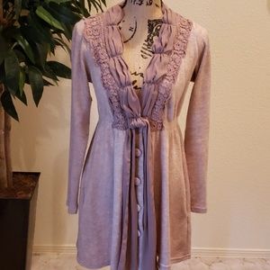 Altar'd State Tan & Taupe Lace Cardigan